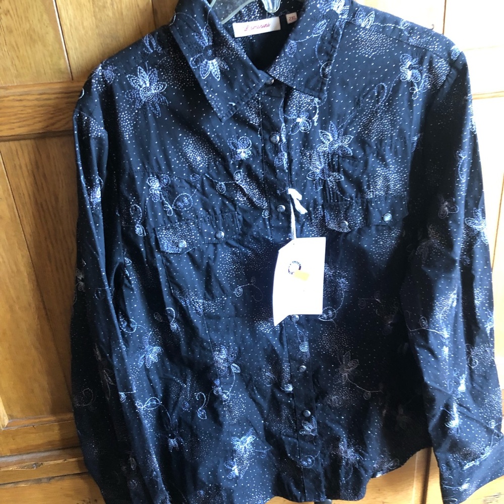 Black glitter western shirt
